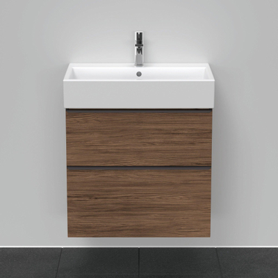 Duravit D-Neo wastafelonderkast 68.4x62.5x44.2cm 1 lade Noten (donker) Mat