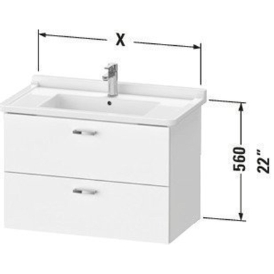 Duravit XBase Wastafelonderkast 80x46.8x56cm Standaard greep met softclose spaanplaat Grafiet Mat