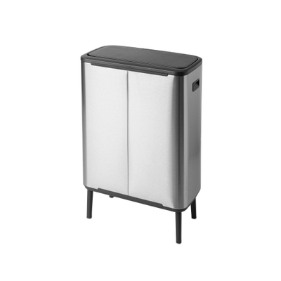 Brabantia Bo Touch Bin Hi Afvalemmer - 60 liter - kunststof binnenemmer - matt steel fingerprint proof