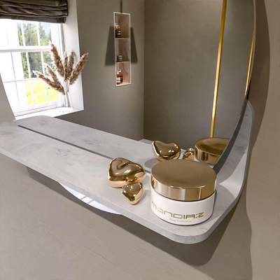 Mondiaz SPOT Badkamerspiegel - rond 50cm - spiegelplanchet - kleur Opalo