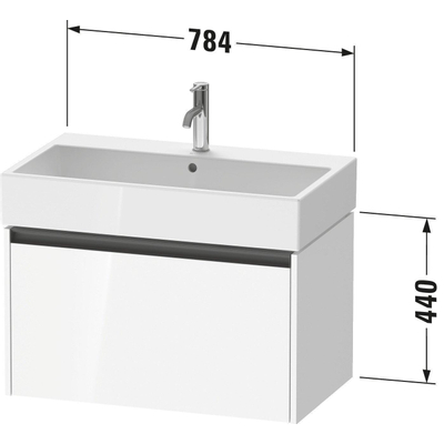 Duravit Ketho 2 wastafelonderbouwkast met 1 lade 78.4x46x44cm met greep antraciet betongrijs mat