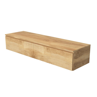 Arcqua Living Onderkast - 160x46x30cm - 2 lades - greeploos - gemelamineerd spaanplaat - oak natural