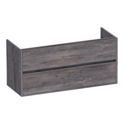 BRAUER Adore wastafelonderkast - 120x46x55cm - 2 softclose lades - greeploos - 2 sifon uitsparingen - Driftwood