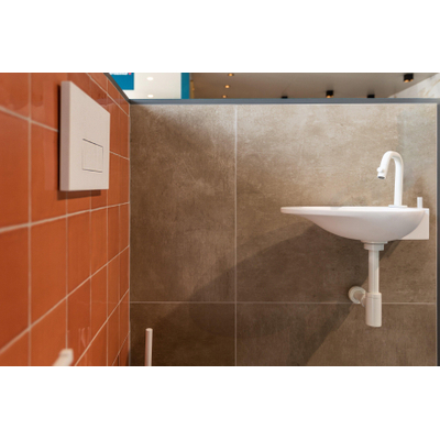 QeramiQ Push Metal Bedieningsplaat - voor Geberit UP320 inbouwreservoir - dualflush - rechthoekige knoppen - metaal wit mat OUTLETSTORE