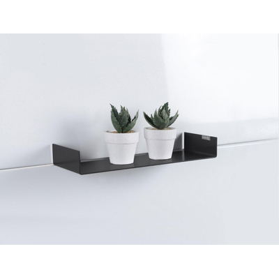 Looox Shelf C inbouwplanchet - 80x10cm - zwart mat