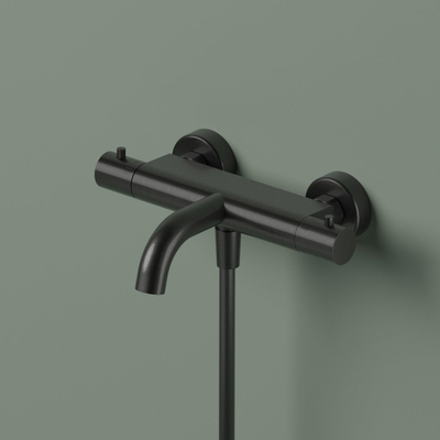 Hotbath ACE Thermostatische badkraan - opbouw - 2 functies - Geborsteld Zwart PVD