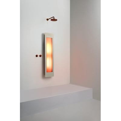 Sunshower Round Medium Plus infrarood + UV licht opbouw incl. Wandbeugel 140x33x12cm Sand White