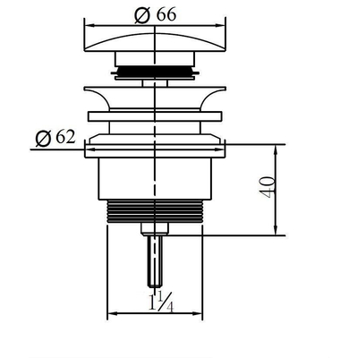 Best Design Nero Klikwaste 5/4" zonder overloop zwart