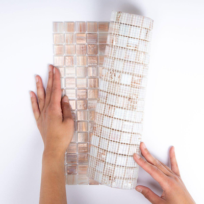 The Mosaic Factory Amsterdam mozaïektegel - 32.2x32.2cm - wand en vloertegel - Vierkant - Glas Rose glans