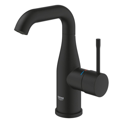 Grohe Essence New 1-gats wastafelkraan m-size m. gladde body voorsprong 11.4cm phantom black