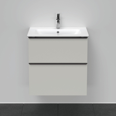 Duravit D-Neo wastafelonderkast 61x62.5x46.2cm 2 lades Betongrijs Mat