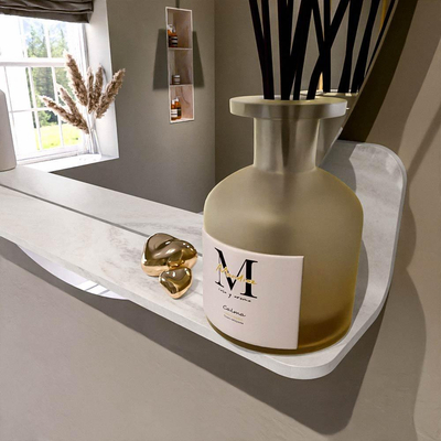 Mondiaz SPOT Badkamerspiegel - rond 80cm - spiegelplanchet - kleur Ostra