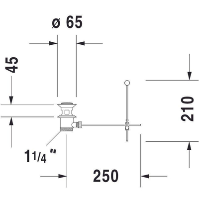 Duravit kniehevelventiel verticaal chroom