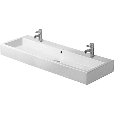 Duravit Vero wastafel 120x47cm 2 krgt met overloop gesl. wit