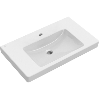 Villeroy en Boch Subway 2.0 meubelwastafel 80x47cm 1 kraangat met overloop wit