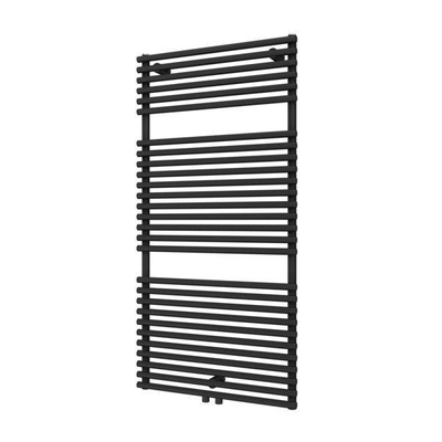 Plieger Florian Nxt M designradiator enkel horizontaal met middenaansluiting 1216x600mm 750W zwart grafiet (black graphite)