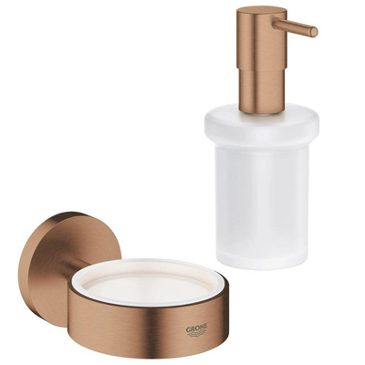 GROHE Essentials zeepdispenser glas met houder brushed warm sunset