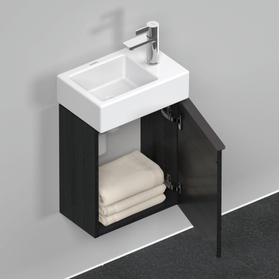 Duravit D-Neo wastafelonderkast 36.4x44x22.2cm Rechtsdraaiend 1 deur Eiken (zwart) Mat