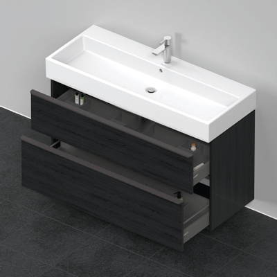 Duravit D-Neo wastafelonderkast 118.4x62.5x44.2cm 2 lades Eiken (zwart) Mat