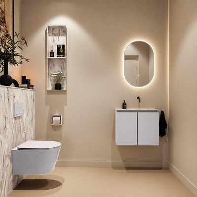 MONDIAZ TURE-DLUX 60cm toiletmeubel Cale. EDEN wastafel Glace positie rechts. Zonder kraangat.