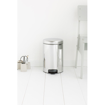 Brabantia NewIcon pedaalemmer 12 liter met kunststof binnenemmer Brilliant Steel