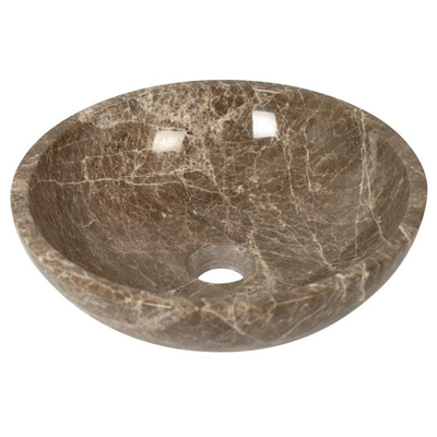 Plieger Round waskom - 38x38x13.6cm - marmer bruin