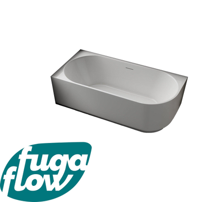 FugaFlow Eccelente Anta half vrijstaand hoekbad - links - 170x80x58cm - met afvoer - acryl - mat wit