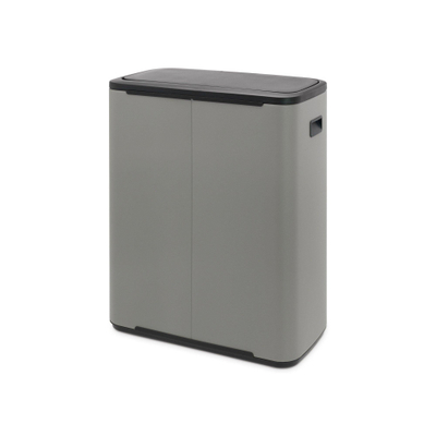 Brabantia Bo Touch Bin Afvalemmer - 2x30 liter - 2 kunststof binnenemmers - mineral concrete grey