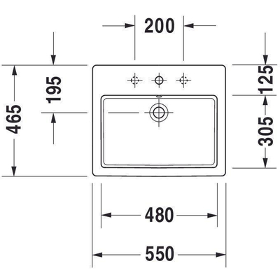 Duravit Vero inbouwwastafel 55x46.5cm met kraangat en overloop met wondergliss wit