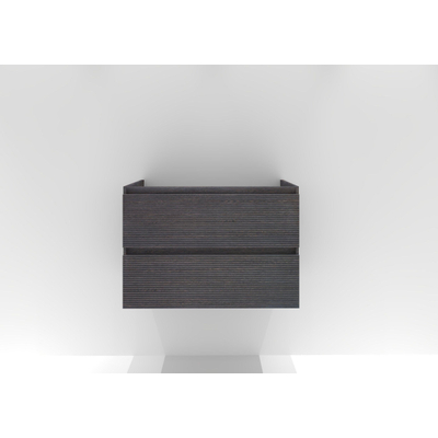 HR badmeubelen Infinity Wastafelonderkast - 80x44.8x55cm - 3D-front - 2 lades - greeploos - wenge