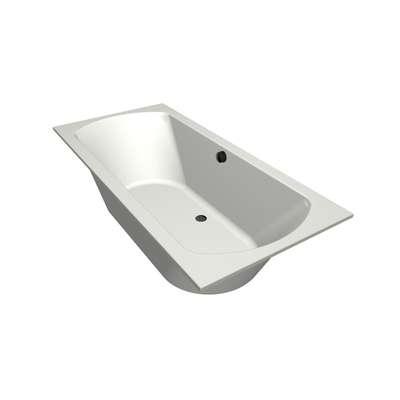 Xenz Lagoon ligbad - 190x90cm - met overloop - zonder afvoer - Acryl Edelweiss mat