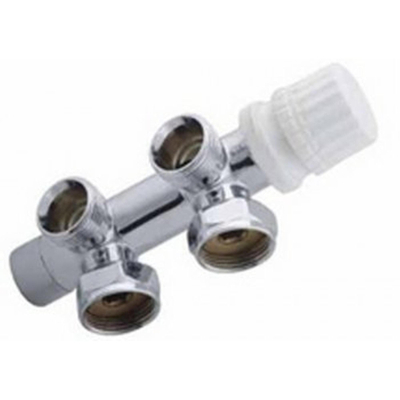 Riko thermostatisch 3/4 onderblok haaks-rechts chroom