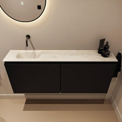 MONDIAZ TURE-DLUX 120cm toiletmeubel Urban. EDEN wastafel Ostra positie links. Zonder kraangat.