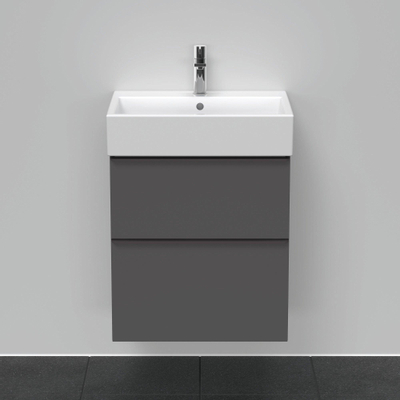 Duravit D-Neo wastafelonderkast 58.4x62.5x44.2cm 2 lades Grafiet Mat