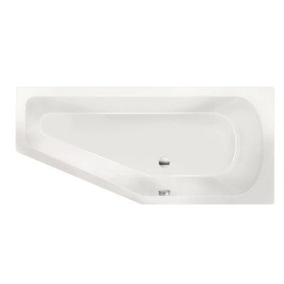 Xenz Lagoon compact ligbad - 160x75cm - met overloop - zonder afvoer - Hoekopstelling rechts - Acryl Wit