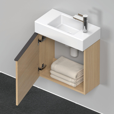 Duravit D-Neo wastafelonderkast 48.4x44x22.2cm Linksdraaiend 1 deur Natuur eiken Mat