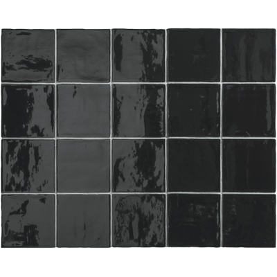 SAMPLE By Goof Wandtegel Oud Hollandse witjes zwart Vintage Glans Zwart