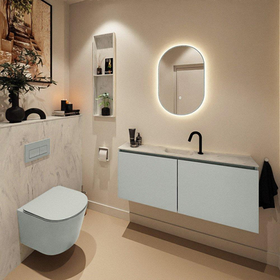 MONDIAZ TURE-DLUX 120cm toiletmeubel Greey. EDEN wastafel Opalo positie midden. Met 1 kraangat.