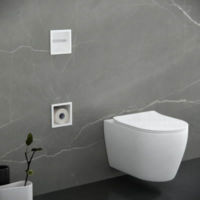 FugaFlow Eccelente Acces Inbouw Reserve- en toiletrolhouder - Mat wit -