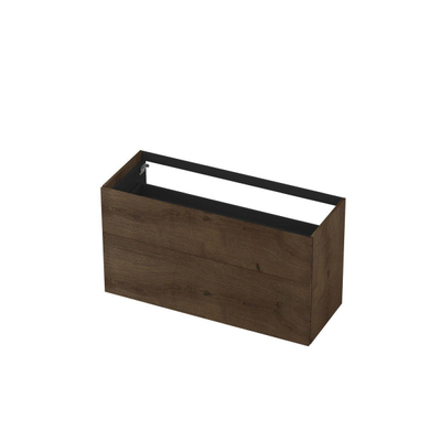 INK P2O Wastafelonderkast - 120x45x65cm - 2 lades - push 2 open - rechte opdekfronten MDF Fineer Chocolate