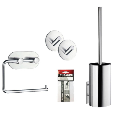 Smedbo Beslagsboden Smartpack Toilet accessoireset 5 delig zelfklevend chroom