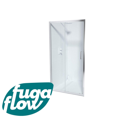 FugaFlow ID06 Quick Fit Schuifdeur - 100x190cm - 6mm veiligheidsglas - alu profiel - anti kalk - chroom