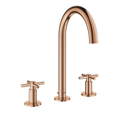 GROHE Atrio Wastafelkraan Opbouw - uitloop 16.6cm - M-size - waste - hoog - - kruisgrepen - warm sunset