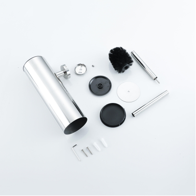 Fortifura Calvi toiletborstelhouder - gesloten model - wand - rond - chroom OUTLETSTORE