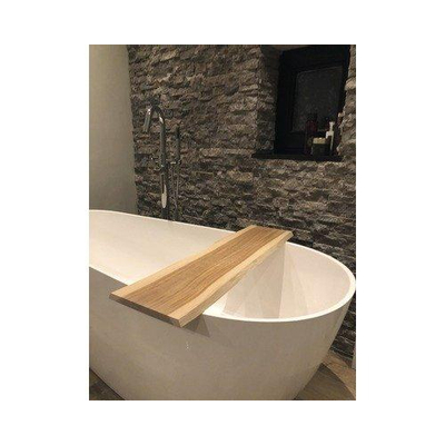HR badmeubelen Badplank 88x20x2cm met voorzijde boomstamkant 88x2x20 cm naturel SHOWROOMMODEL