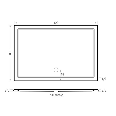 Xenz Mariana douchebak 120x80x4cm rechthoek Acryl Wit