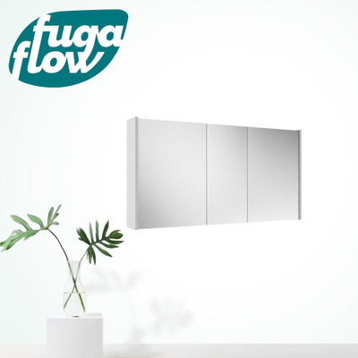 FugaFlow Eccelente Arredo spiegel badkamer spiegelkast - 120x63x16cm - inclusief zijpanelen - mat wit -