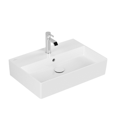 Villeroy & Boch Memento 2.0 wastafel voor handdoekhouders 60x42cm met overloop 1 kraangat ceramic+