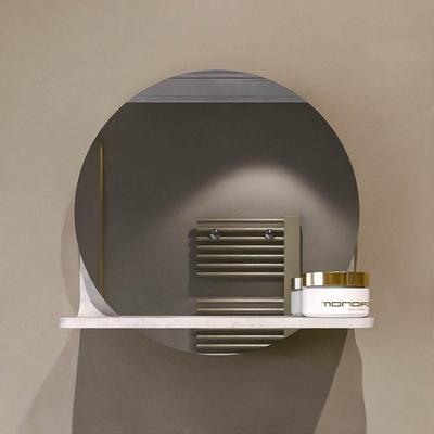 Mondiaz SPOT Badkamerspiegel - rond 30cm - spiegelplanchet - kleur Opalo