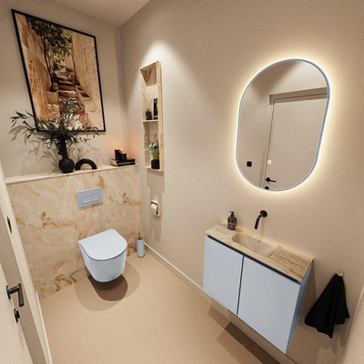 MONDIAZ TURE-DLUX 60cm toiletmeubel Clay. EDEN wastafel Frappe positie midden. Zonder kraangat.